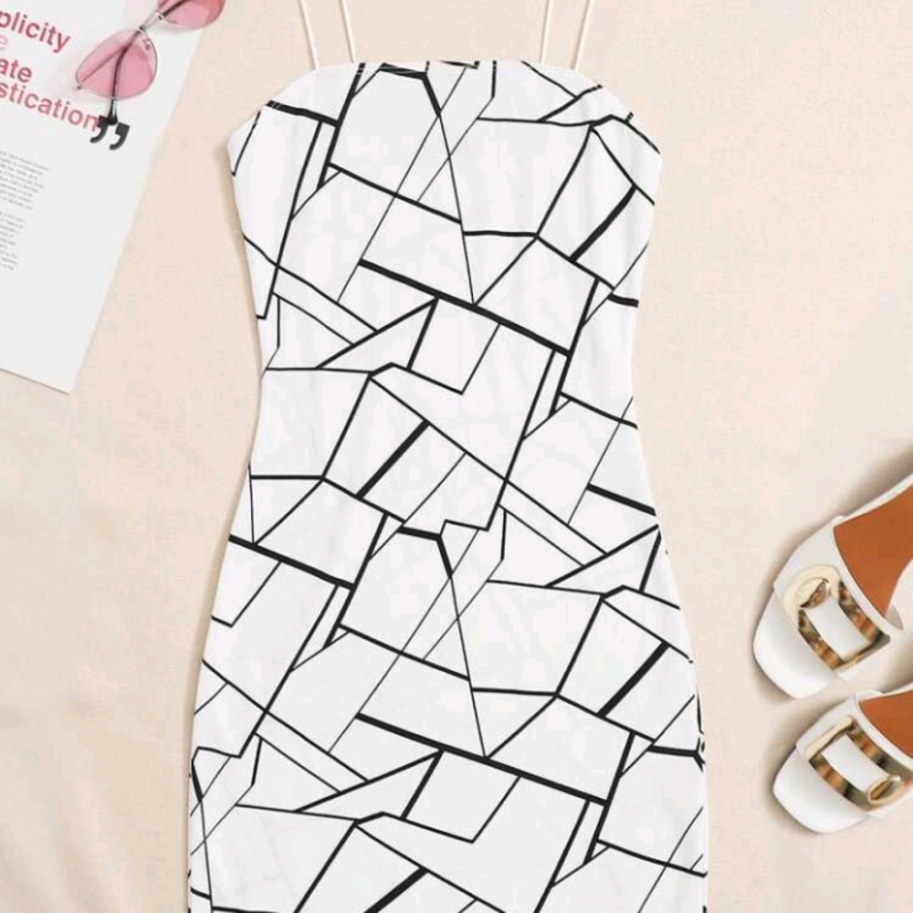 ~Final⭐~SHEIN Black and White Bodycon Cocktail Dress